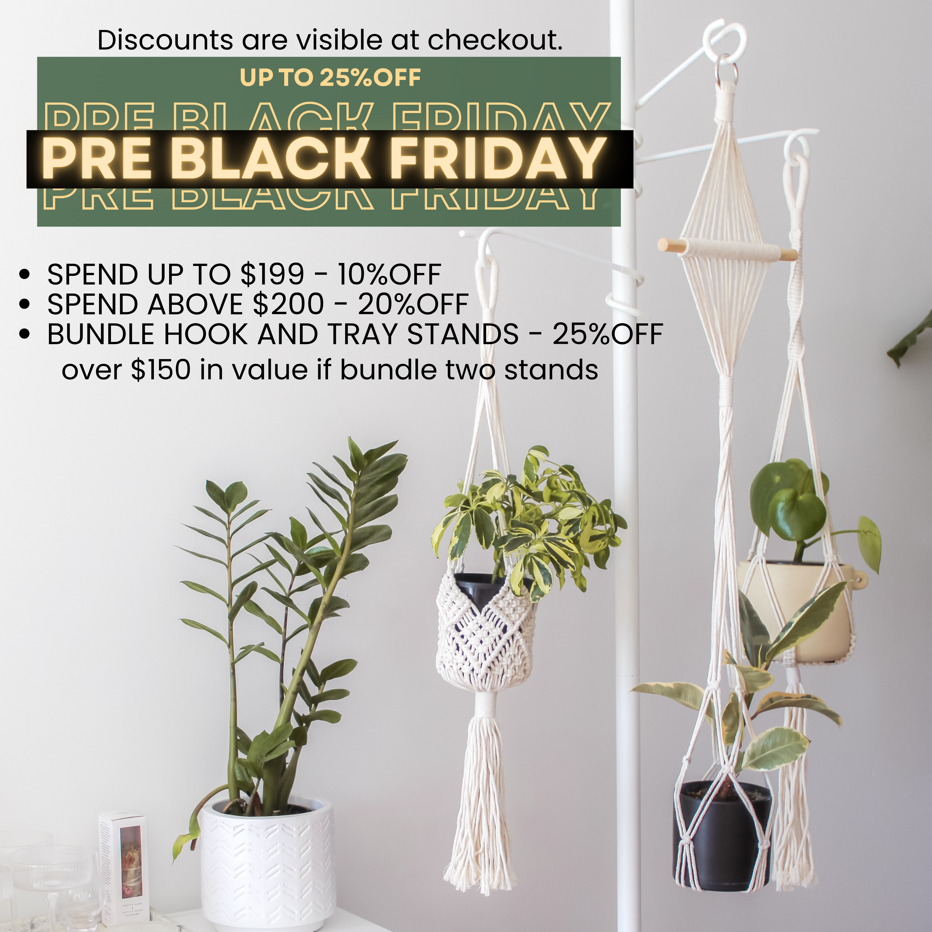 Hooks Tension Plant Stand