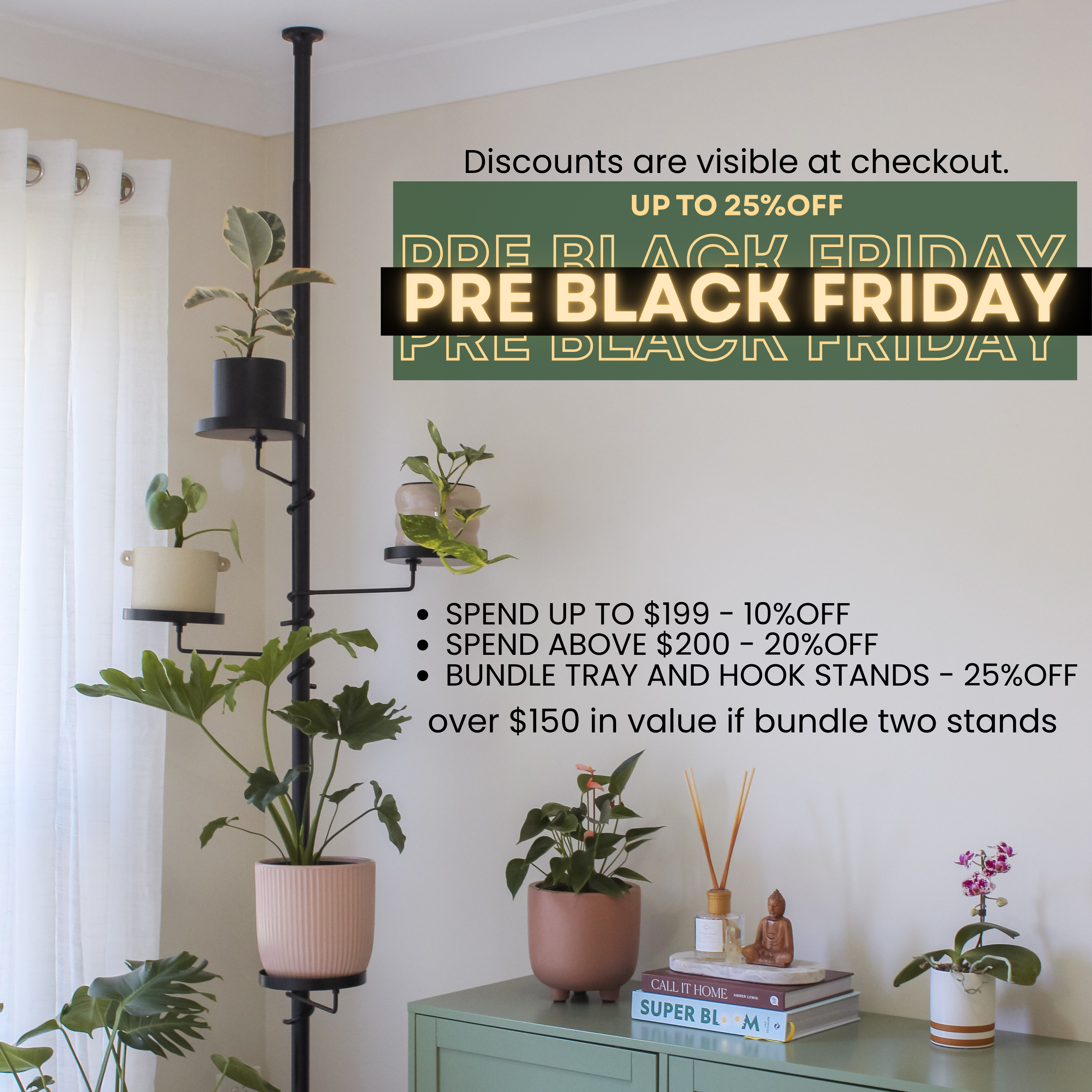 Trays Tension Plant Stand